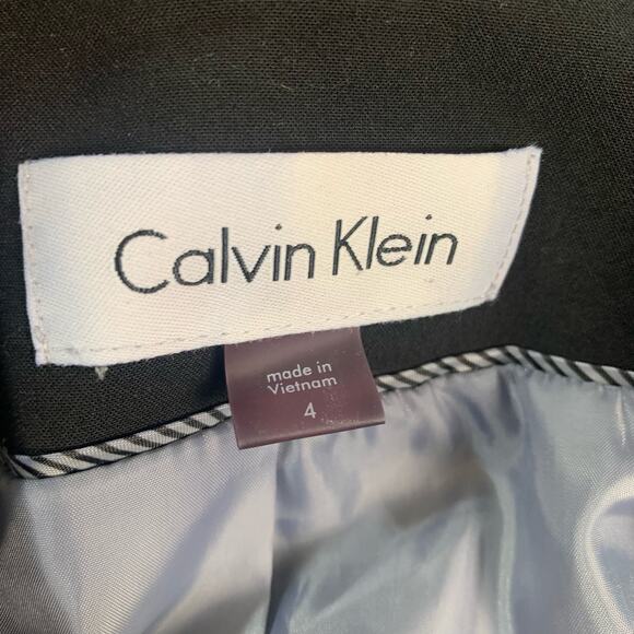 Calvin Klein Siz 4 Blazer Jacket Black Career Office Minimalist Capsule Wardrobe - Picture 12 of 13